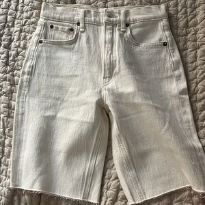 Rag & Bone Off-White Denim Vintage Bermuda Cutoff Shorts